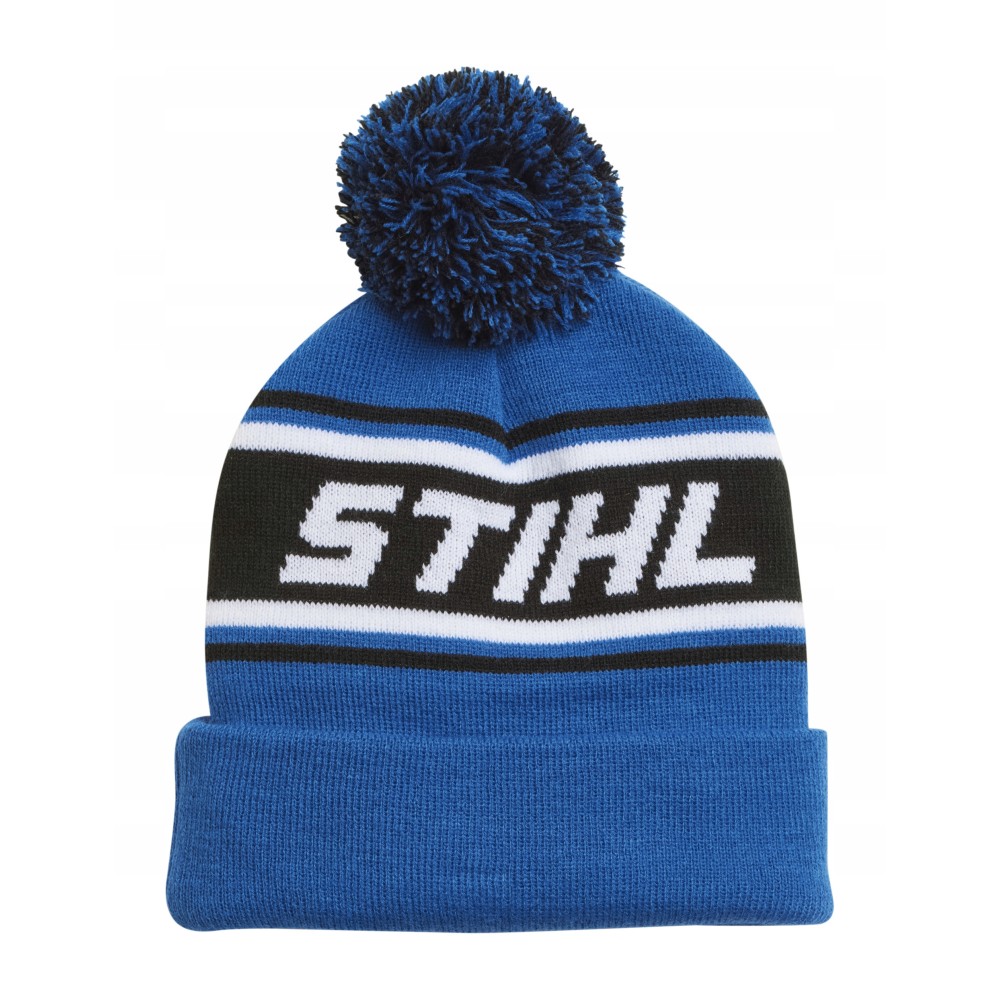 Czapka jesienna zimowa Stihl z pomponem niebieska 0421-600-0009