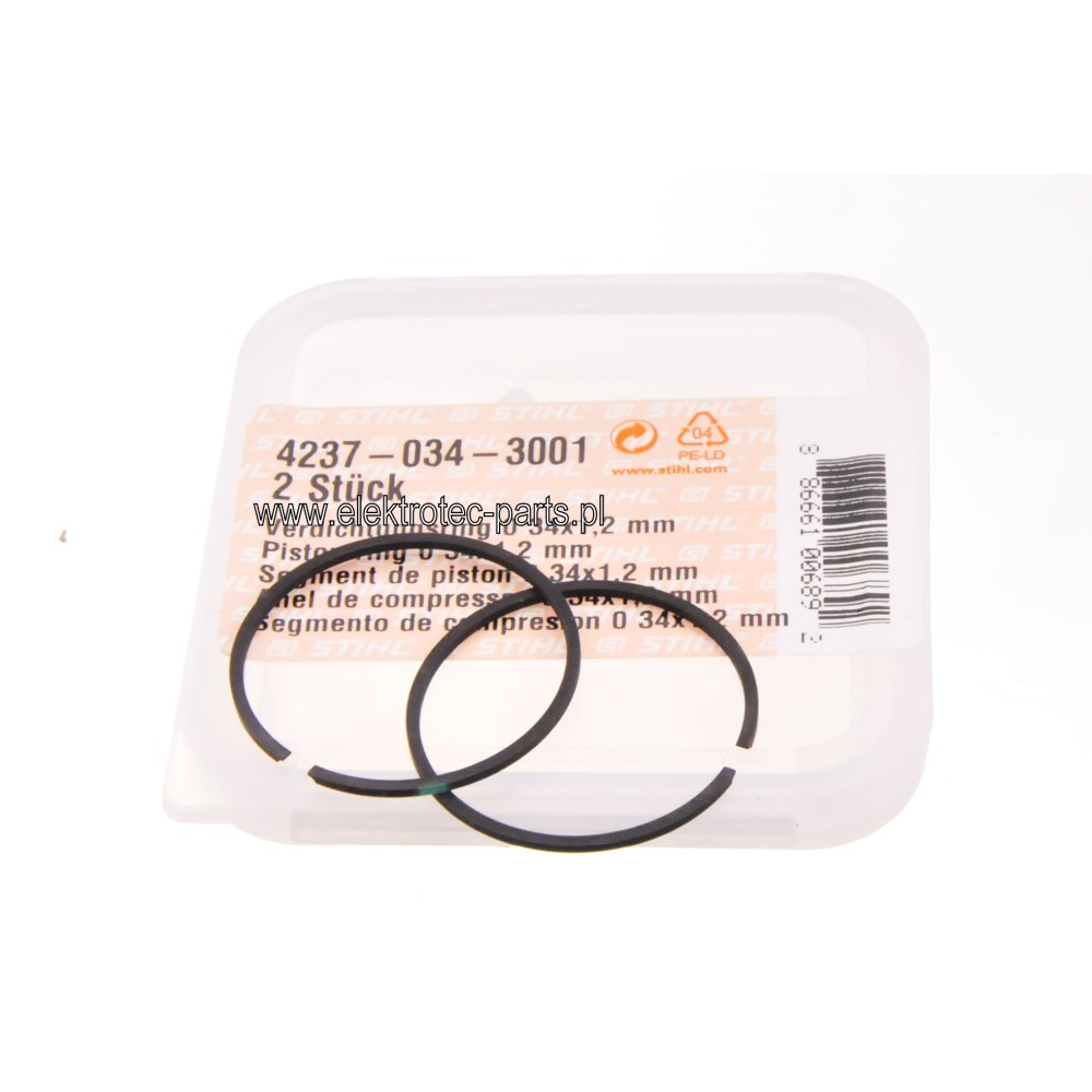 Pierścień tłokowy Ø 34x1,2 mm STIHL  4237-034-3001