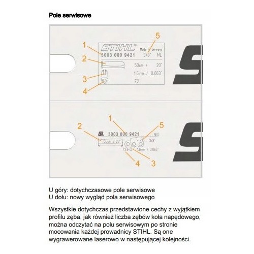 Łańcuch 1,3mm 3/8" 52 - ogniwa na prowadnicę 35cm 3617-000-0052
